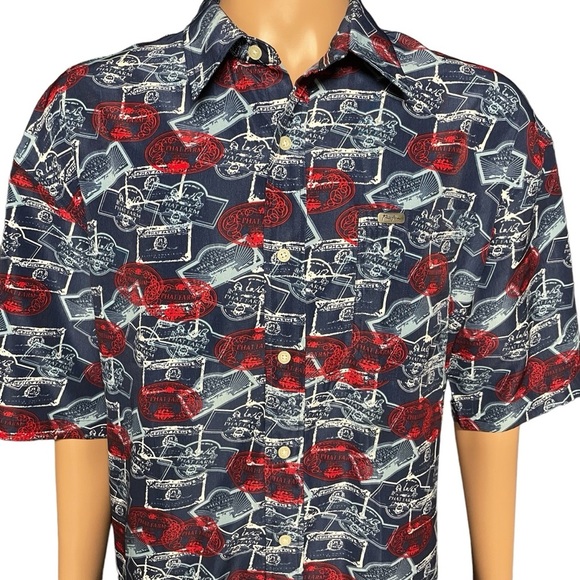 Phat Farm Men’s Blue XL Short Sleeve Shirt All Over Logo Print in EUC - Picture 2 of 10